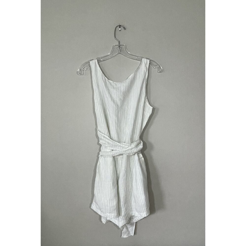 Vitamin A Martinique Linen Striped Romper Size Small Travel Cruise Travel Resort